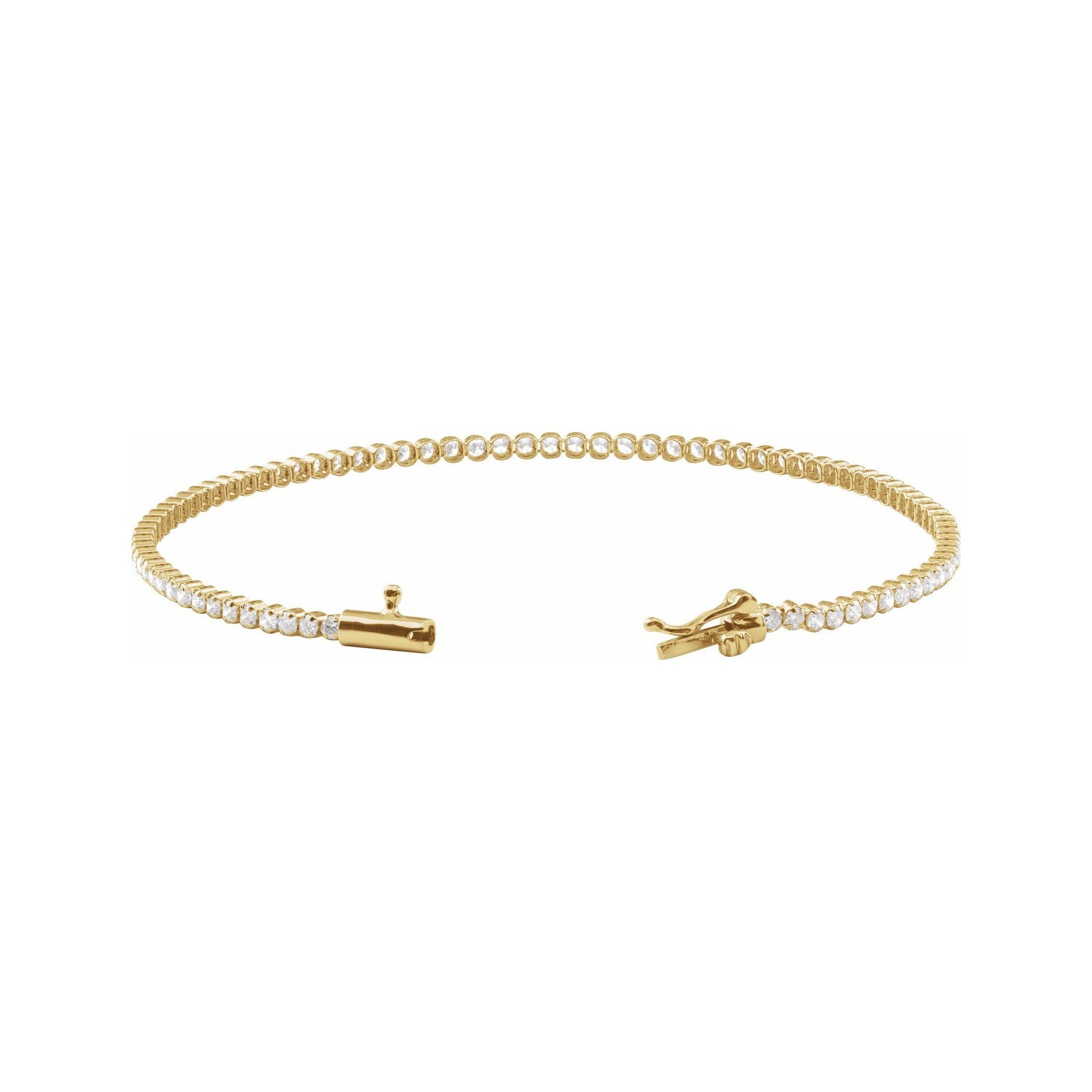 Sapphire Row Lab-Grown Diamond Mini Tennis Bracelet - 14K Yellow Gold (view 2)
