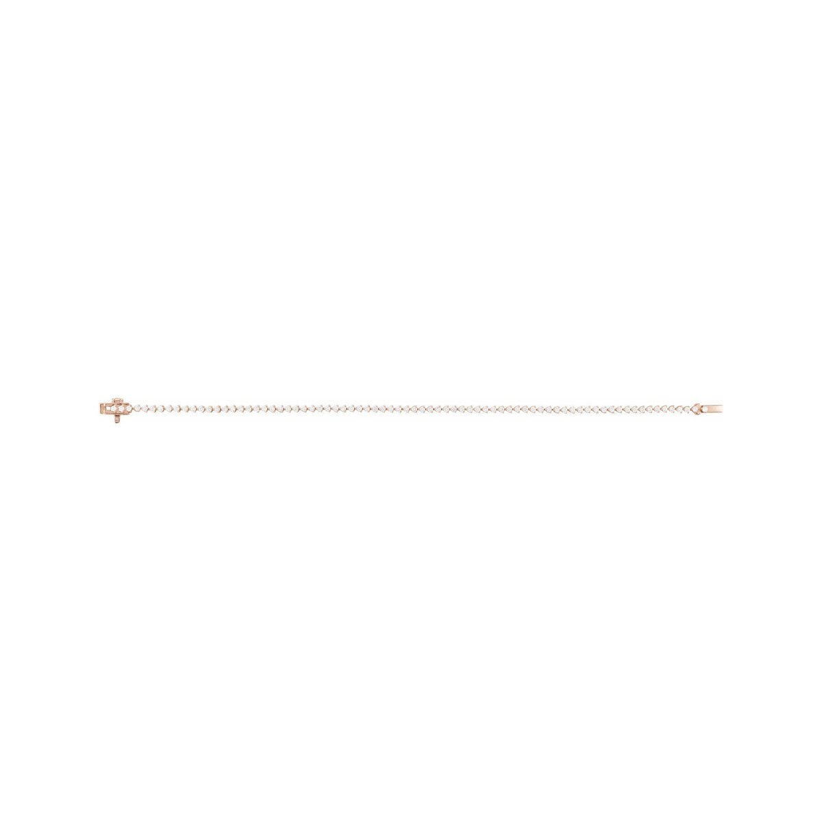 Sapphire Row Natural Diamond Three-Prong Tennis Bracelet - 14K Rose Gold (view 2)