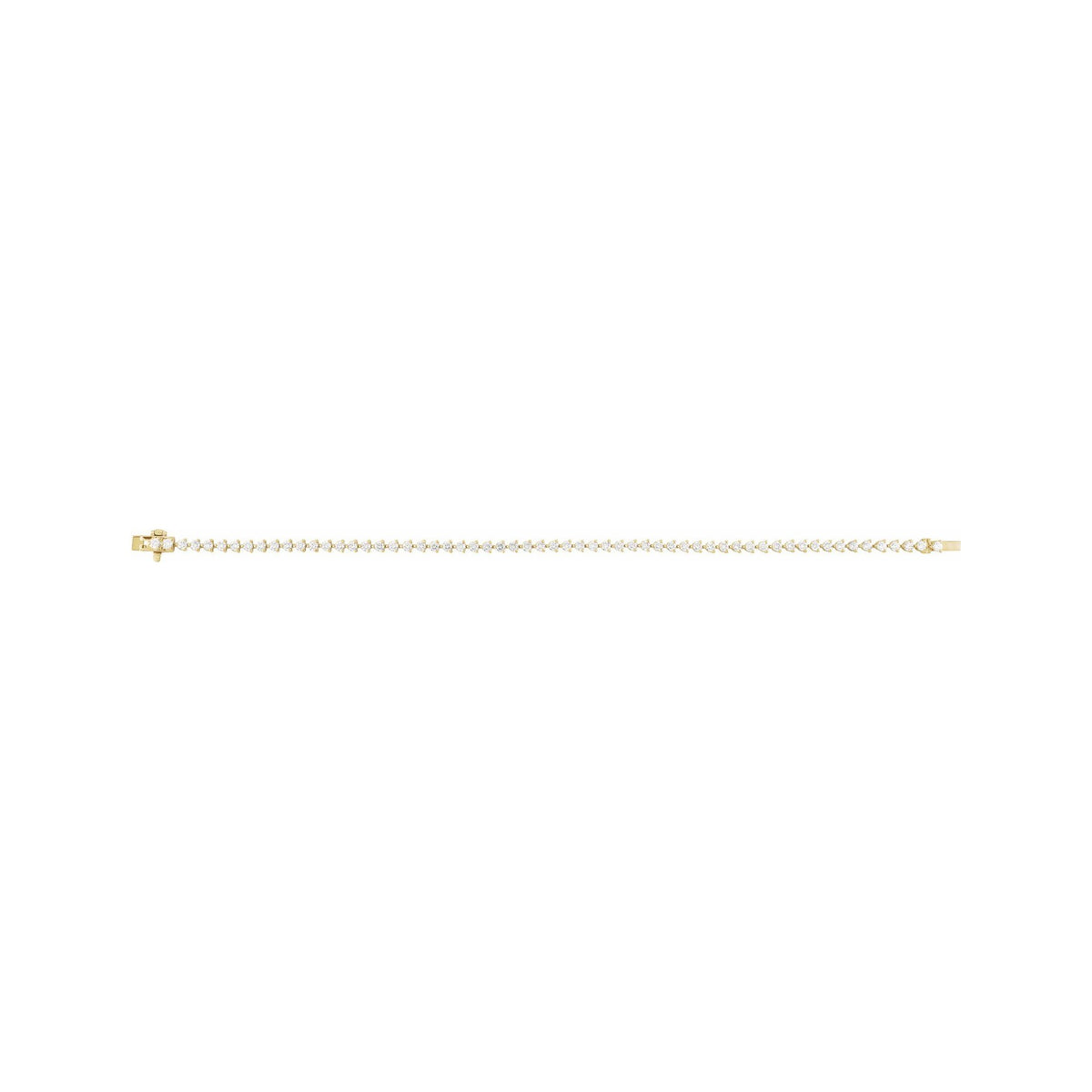 Sapphire Row Natural Diamond Three-Prong Tennis Bracelet - 14K Yellow Gold, 2.3 mm · 3 ctw (view 2)