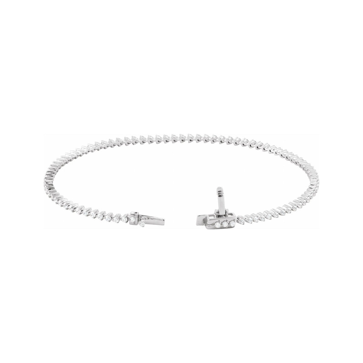 Sapphire Row Lab-Grown Diamond Three-Prong Tennis Bracelet - 14K White Gold, 1.6 mm · 1 1/2 ctw (view 2)