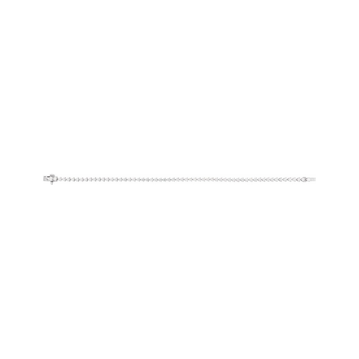 Sapphire Row Lab-Grown Diamond Three-Prong Tennis Bracelet - 14K White Gold, 2.3 mm · 3 ctw (view 2)