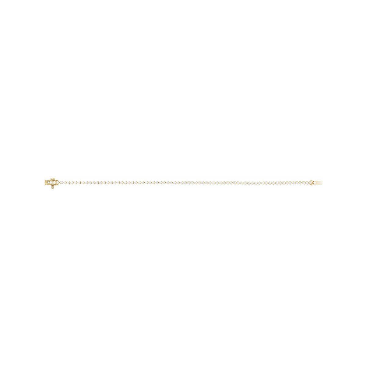 Sapphire Row Lab-Grown Diamond Three-Prong Tennis Bracelet - 14K Yellow Gold, 1.6 mm · 1 1/2 ctw (view 3)