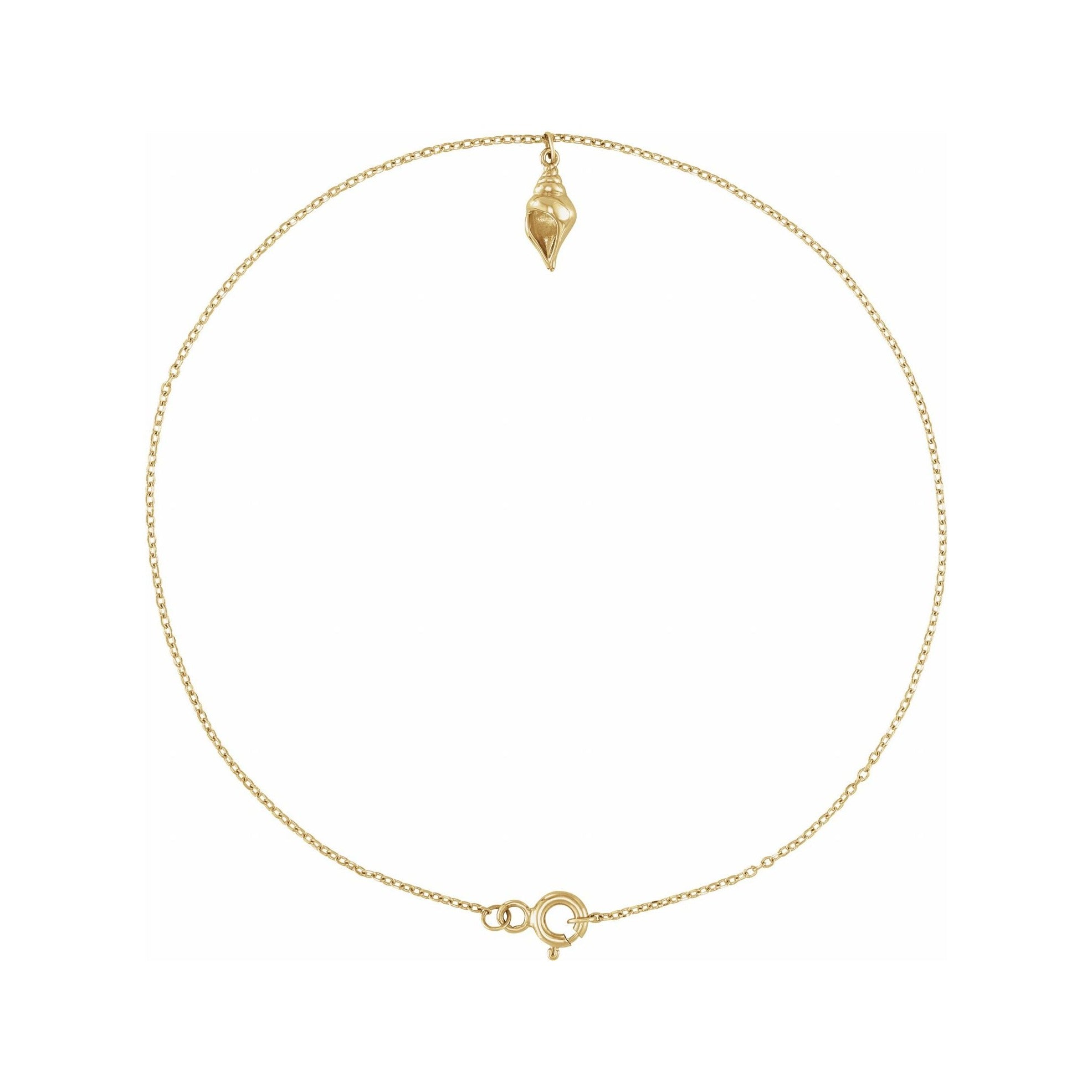 Sapphire Row Gold Seashell Anklet - Default Title