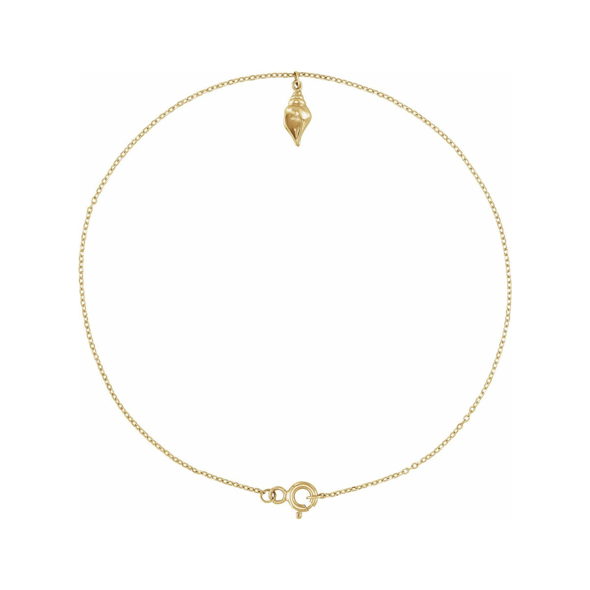 Sapphire Row Gold Seashell Anklet - Default Title