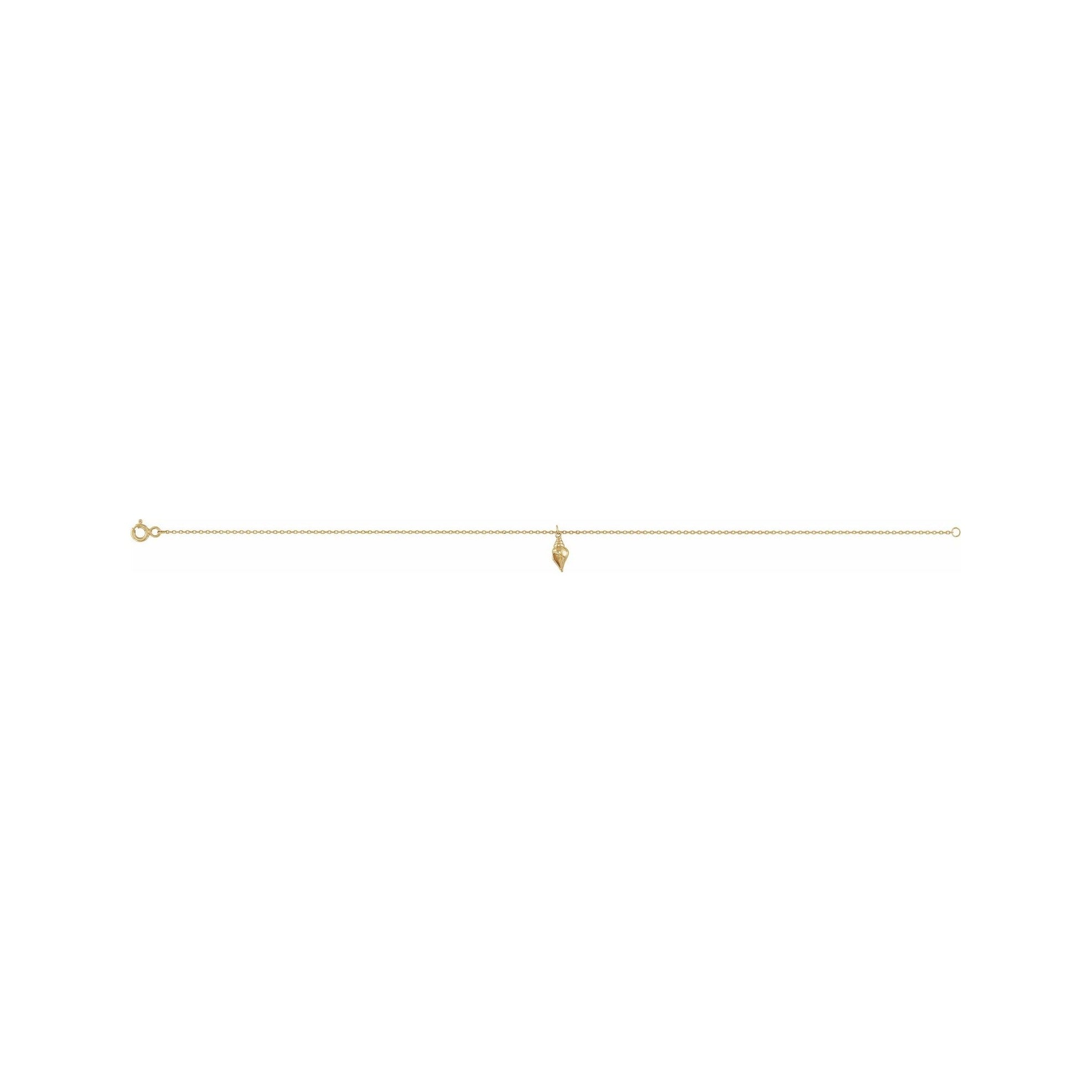 Sapphire Row Gold Seashell Anklet - Default Title (view 2)
