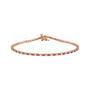 Sapphire Row Natural Gemstone & Diamond Tennis Bracelet - Ruby, 14K Rose Gold
