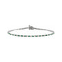 Sapphire Row Natural Gemstone & Diamond Tennis Bracelet - Emerald, 14K White Gold