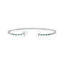 Sapphire Row Natural Gemstone & Diamond Tennis Bracelet - Emerald, 14K White Gold (view 2)