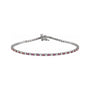 Sapphire Row Natural Gemstone & Diamond Tennis Bracelet - Ruby, 14K White Gold