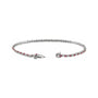 Sapphire Row Natural Gemstone & Diamond Tennis Bracelet - Ruby, 14K White Gold (view 2)