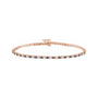 Sapphire Row Natural Gemstone & Diamond Tennis Bracelet - Blue Sapphire, 14K Rose Gold
