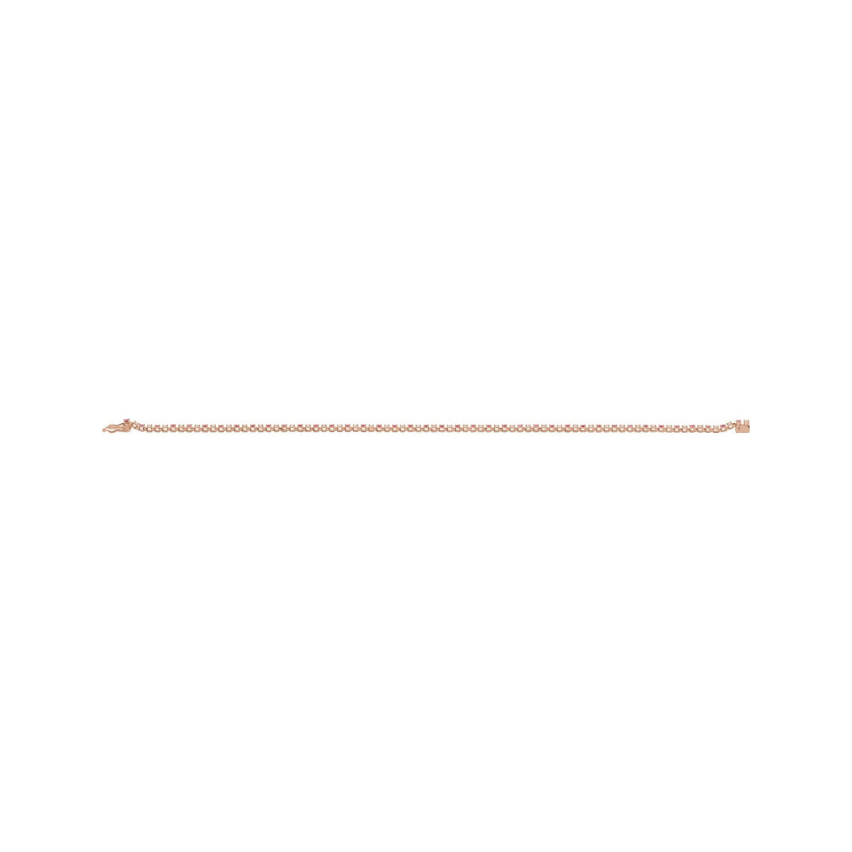 Sapphire Row Lab-Grown Gemstone & Diamond Tennis Bracelet - Ruby, 14K Rose Gold (view 4)