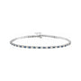 Sapphire Row Lab-Grown Gemstone & Diamond Tennis Bracelet - Blue Sapphire, 14K White Gold