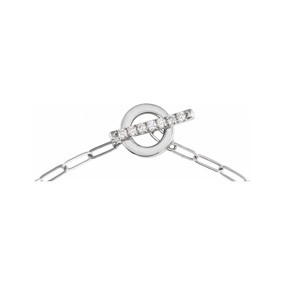 Sapphire Row Natural Diamond Pavé Toggle Bracelet - 14K White Gold (view 4)