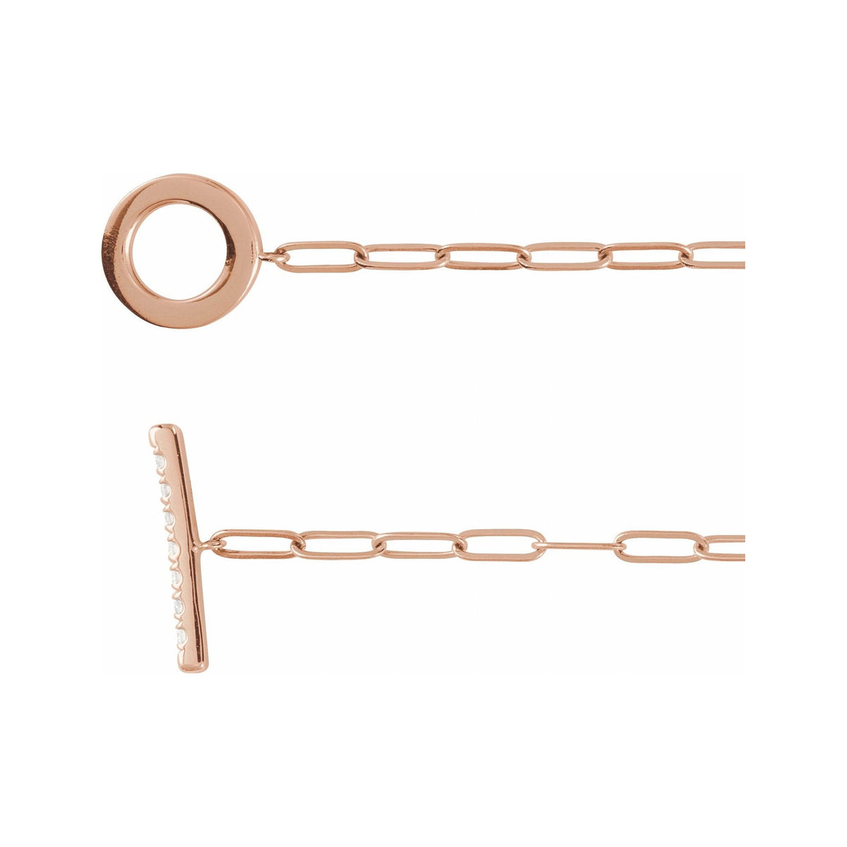Sapphire Row Natural Diamond Pavé Toggle Bracelet - 14K Rose Gold (view 2)