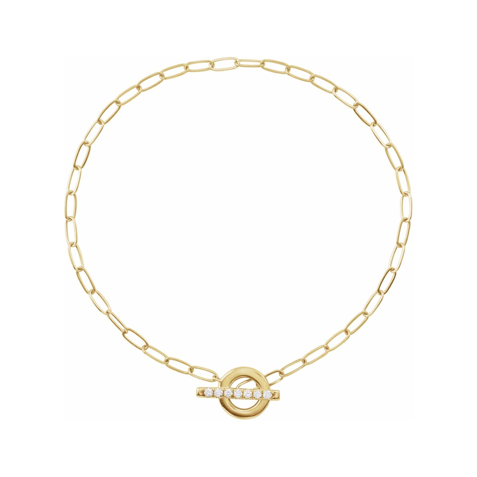 Sapphire Row Natural Diamond Pavé Toggle Bracelet - 14K Yellow Gold
