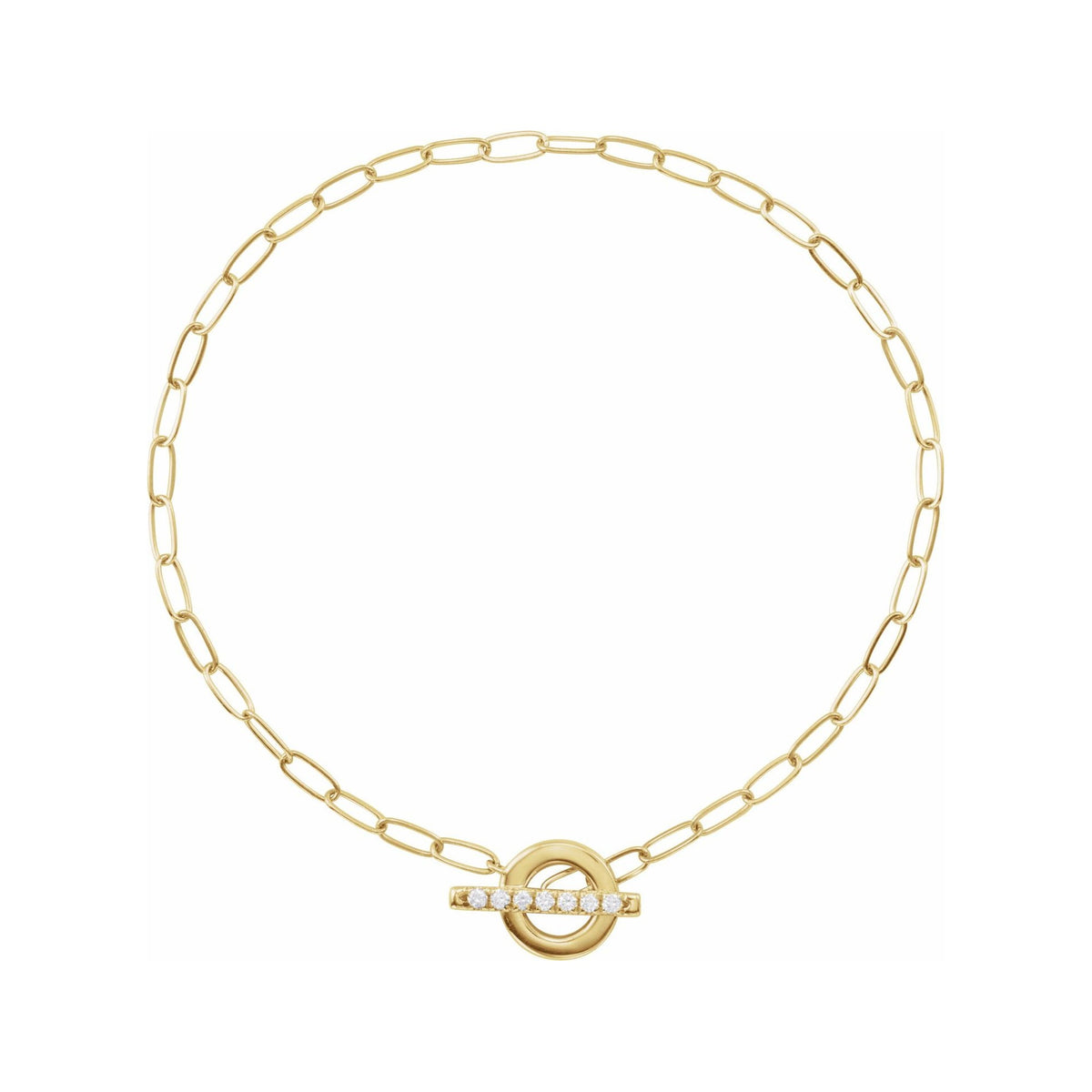 Sapphire Row Natural Diamond Pavé Toggle Bracelet - 14K Yellow Gold