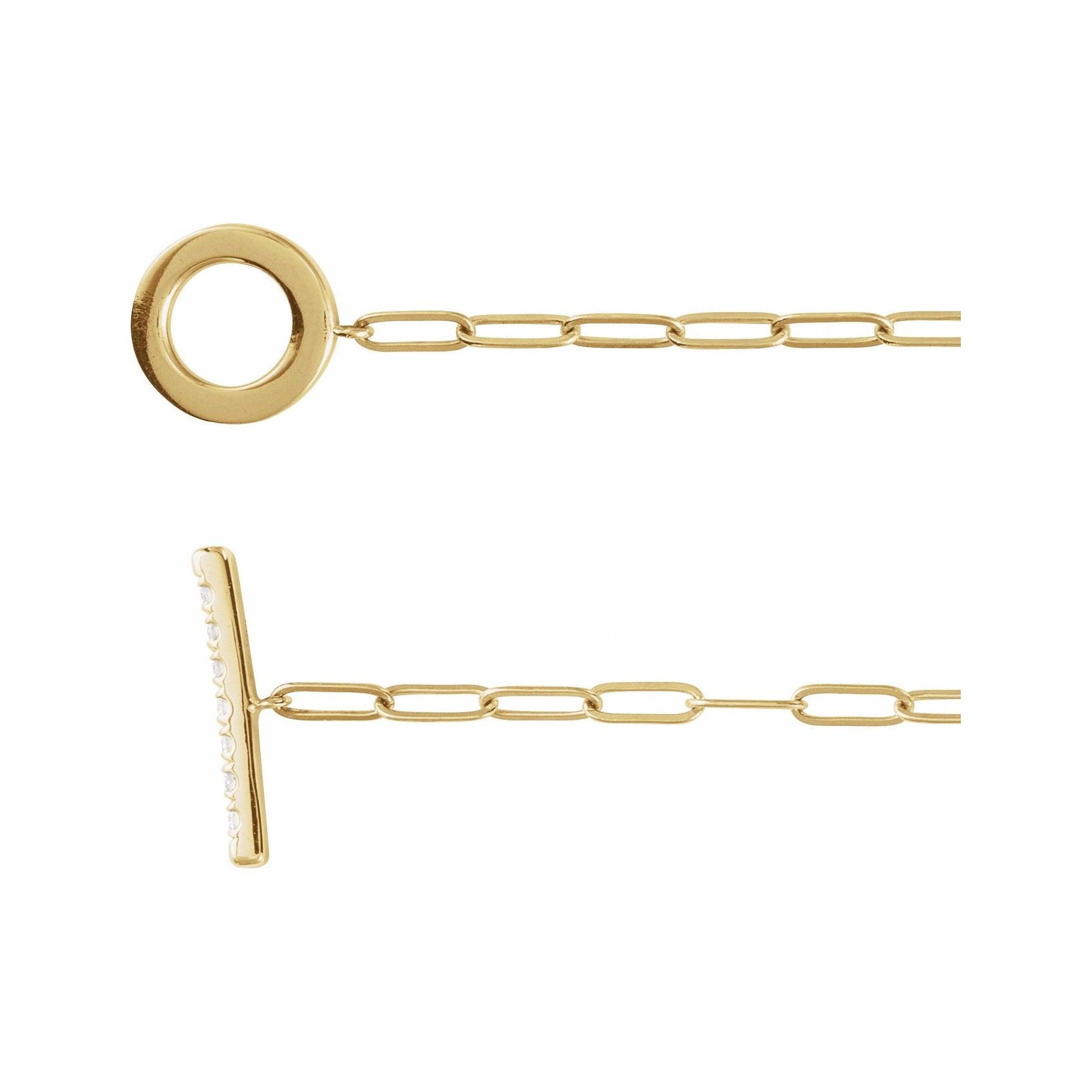 Sapphire Row Natural Diamond Pavé Toggle Bracelet - 14K Yellow Gold (view 2)