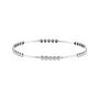 Sapphire Row Gold Bead Bangle Bracelet - 14K White Gold (view 2)