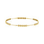 Sapphire Row Gold Bead Bangle Bracelet - 14K Yellow Gold