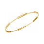 Sapphire Row Gold Bead Bangle Bracelet - 14K Yellow Gold (view 2)