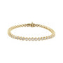 Sapphire Row Lab-Grown Diamond Round Bezel Tennis Bracelet - 14K Yellow Gold