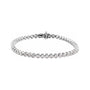 Sapphire Row Lab-Grown Diamond Round Bezel Tennis Bracelet - 14K White Gold