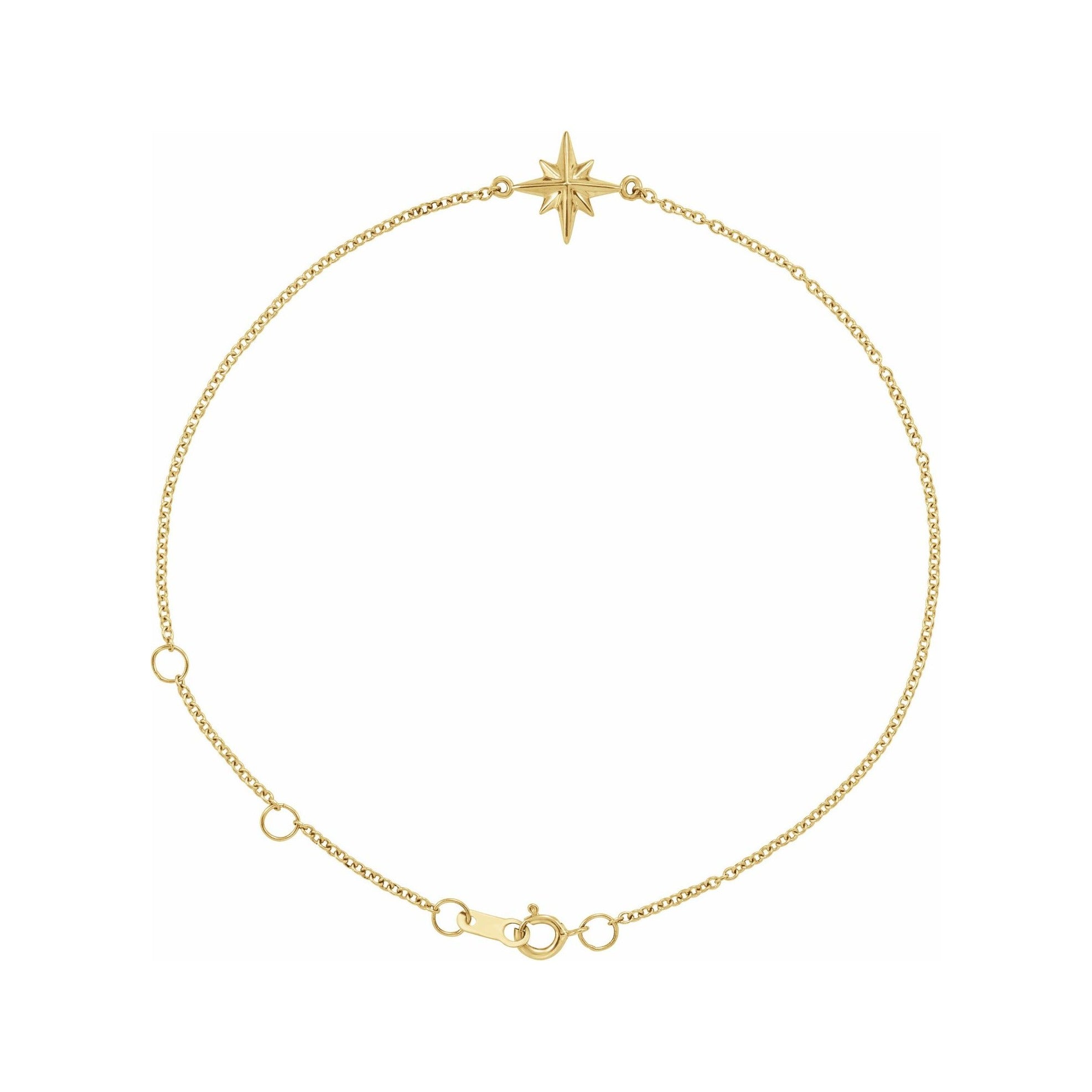Sapphire Row Gold Starburst Bracelet - 14K Yellow Gold