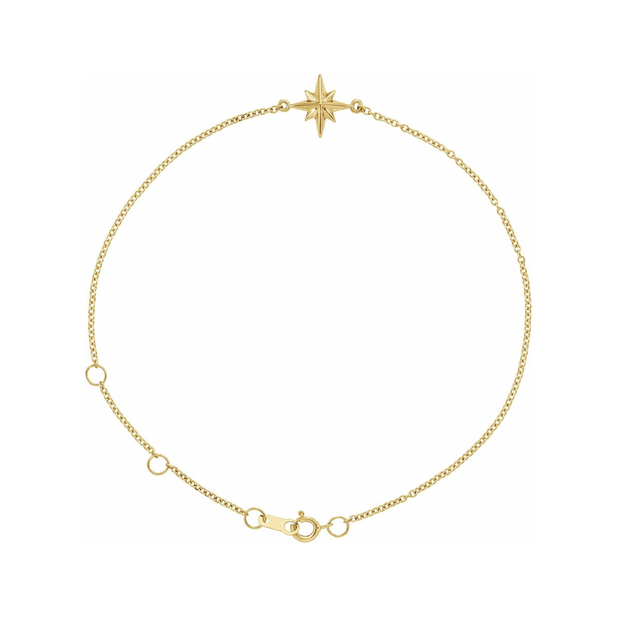 Sapphire Row Gold Starburst Bracelet - 14K Yellow Gold
