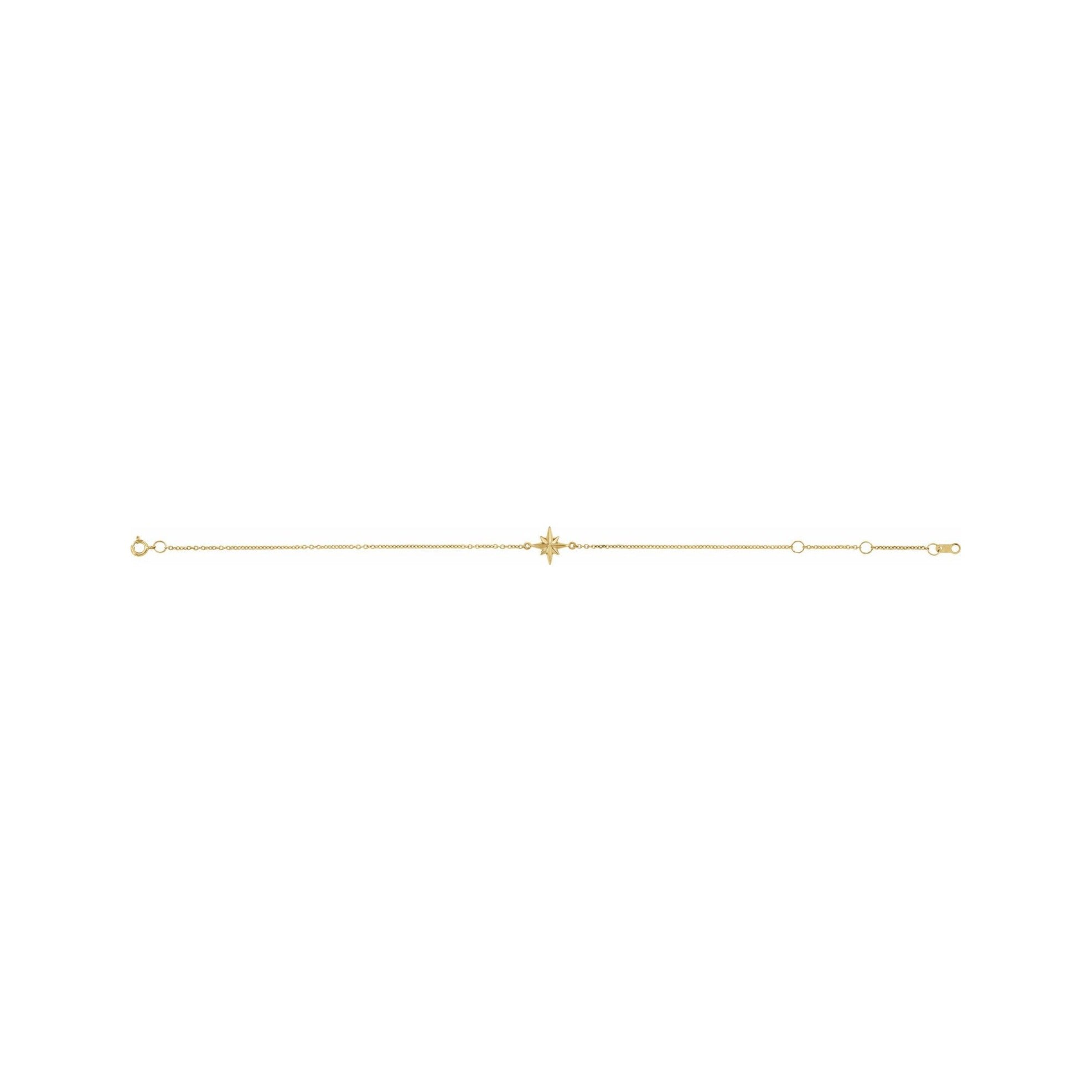 Sapphire Row Gold Starburst Bracelet - 14K Yellow Gold (view 2)