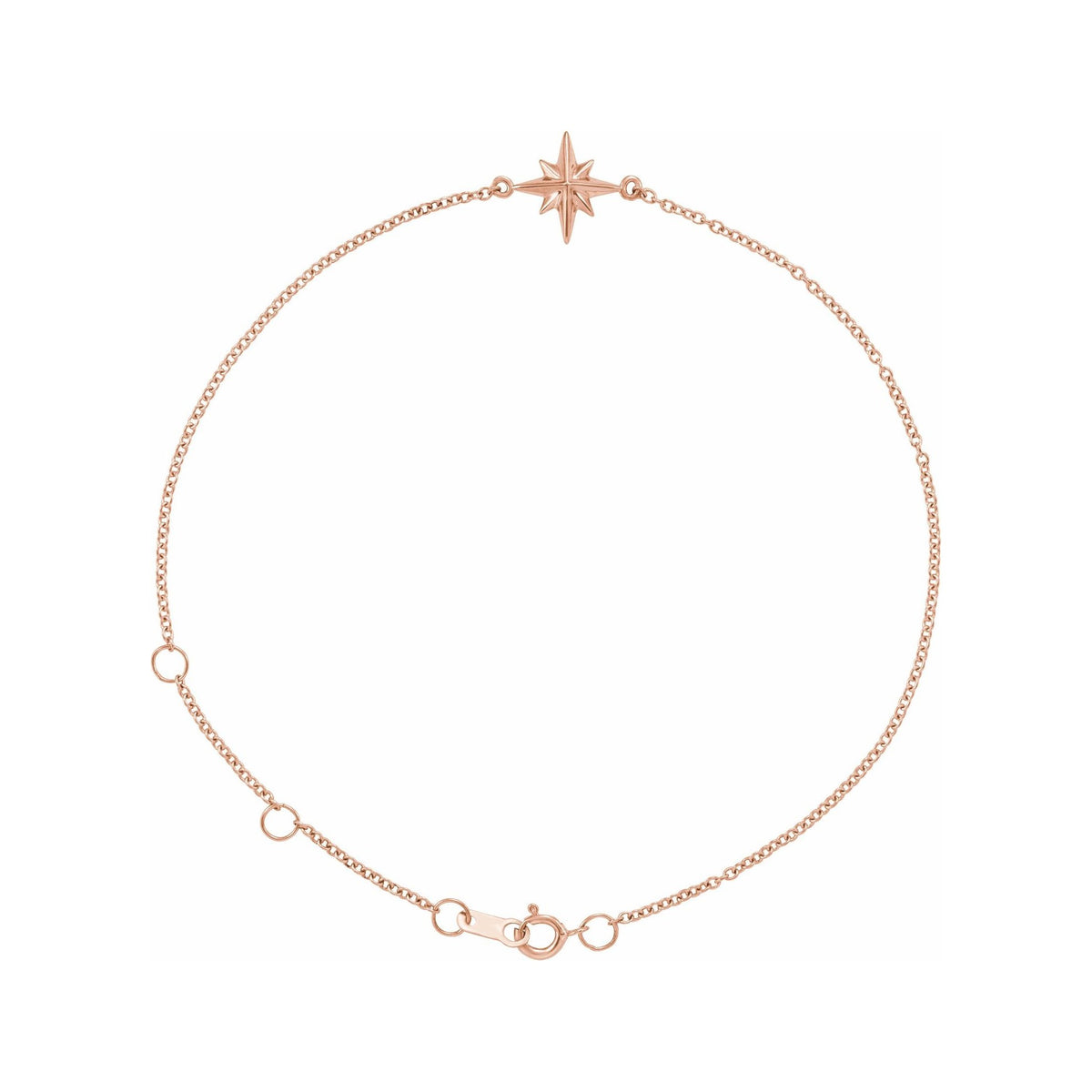 Sapphire Row Gold Starburst Bracelet - 14K Rose Gold