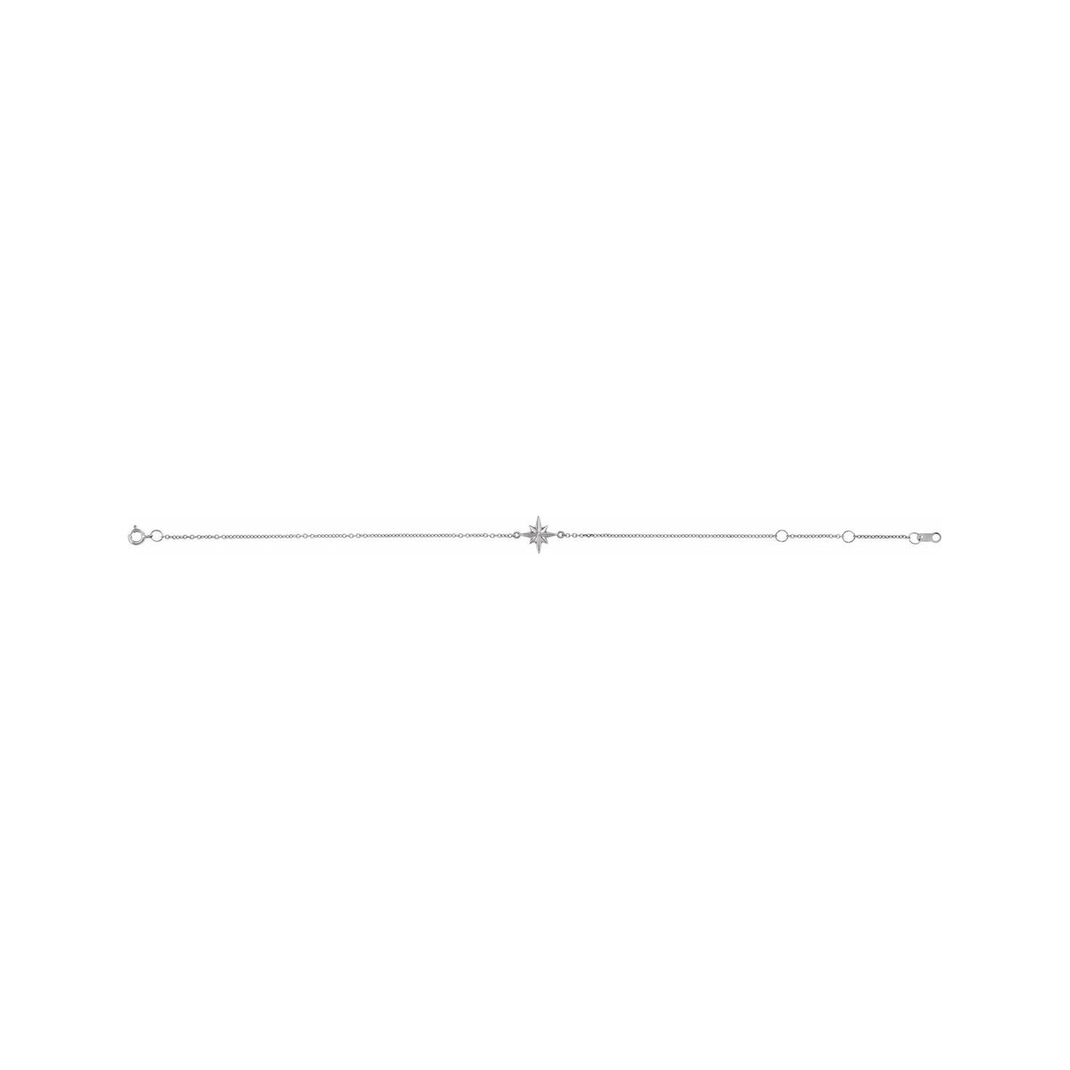 Sapphire Row Gold Starburst Bracelet - 14K White Gold (view 2)
