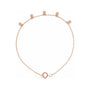 Sapphire Row Gold Bead Station Bracelet - 14K Rose Gold