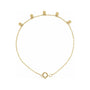Sapphire Row Gold Bead Station Bracelet - 14K Yellow Gold