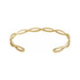 Sapphire Row Gold Twisted Rope Cuff Bracelet - 10K Yellow Gold (view 2)