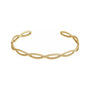 Sapphire Row Gold Twisted Rope Cuff Bracelet - 14K Yellow Gold