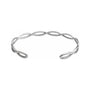 Sapphire Row Gold Twisted Rope Cuff Bracelet - 14K White Gold (view 2)