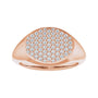 Sapphire Row Natural Diamond Pavé Signet Ring - 14K Rose Gold, 4 (view 3)