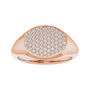 Sapphire Row Natural Diamond Pavé Signet Ring - 14K Rose Gold, 5 (view 3)