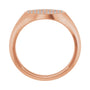Sapphire Row Natural Diamond Pavé Signet Ring - 14K Rose Gold, 7 (view 2)