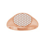 Sapphire Row Natural Diamond Pavé Signet Ring - 14K Rose Gold, 7 (view 3)