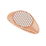Sapphire Row Natural Diamond Pavé Signet Ring - 14K Rose Gold, 7 (view 5)