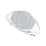 Sapphire Row Natural Diamond Pavé Signet Ring - 14K White Gold, 4 (view 5)