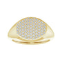 Sapphire Row Natural Diamond Pavé Signet Ring - 14K Yellow Gold, 4 (view 3)