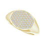 Sapphire Row Natural Diamond Pavé Signet Ring - 14K Yellow Gold, 4 (view 5)