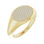 Sapphire Row Natural Diamond Pavé Signet Ring - 14K Yellow Gold, 5
