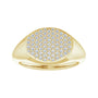 Sapphire Row Natural Diamond Pavé Signet Ring - 14K Yellow Gold, 5 (view 3)