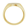 Sapphire Row Natural Diamond Pavé Signet Ring - 14K Yellow Gold, 7 (view 2)