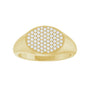 Sapphire Row Natural Diamond Pavé Signet Ring - 14K Yellow Gold, 7 (view 3)