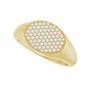 Sapphire Row Natural Diamond Pavé Signet Ring - 14K Yellow Gold, 7 (view 5)